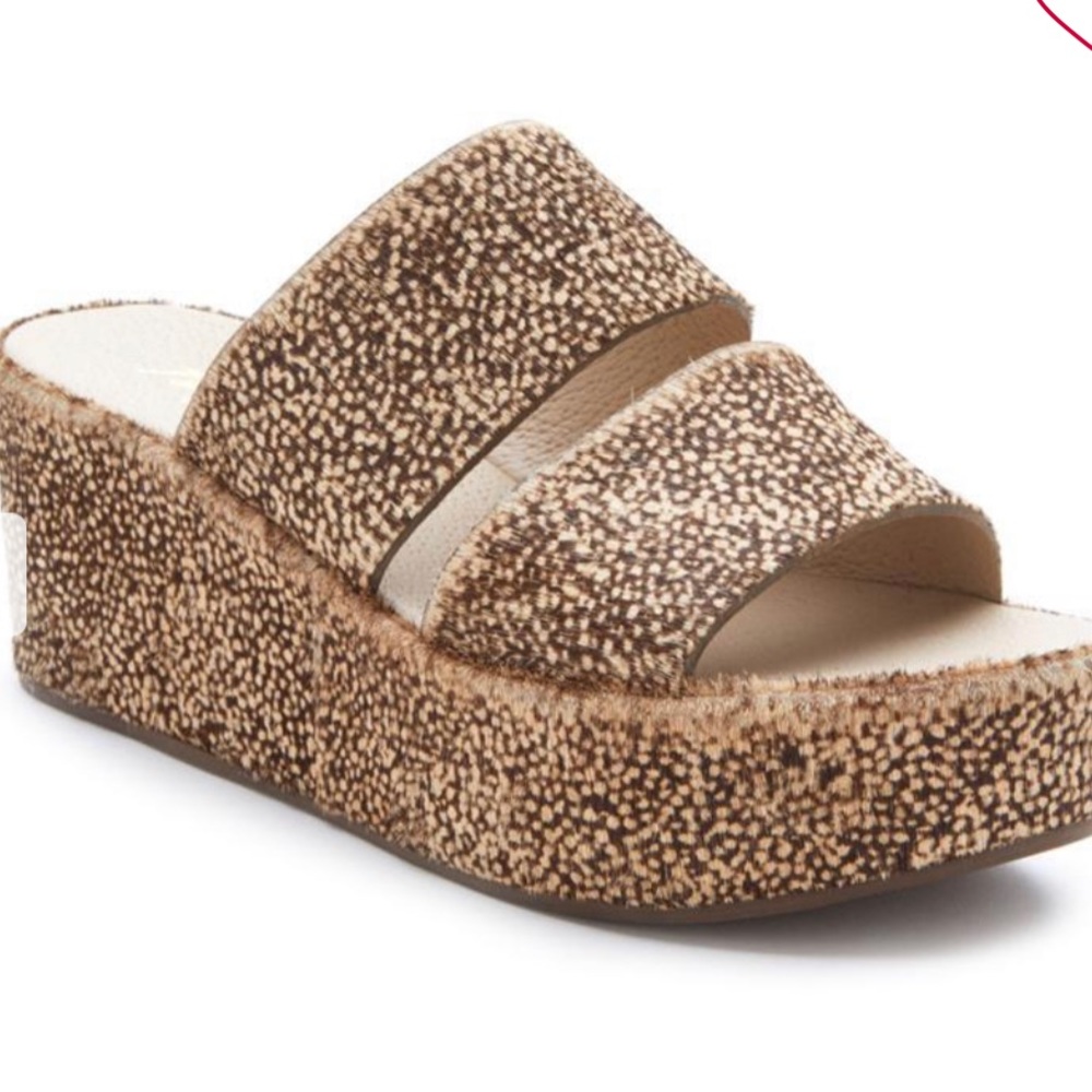 New! Matisse Struttin Natural Spot Wedge Sandal